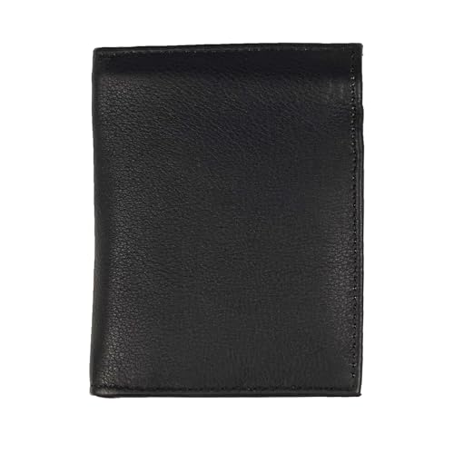 L-Fold Money Clip Leather Wallet in Black