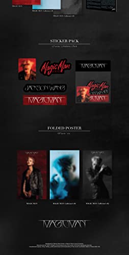 Dreamus Got7 Jackson Wang Magic Man 1St Album Cd+Folding Poster On Pack+Photobook+Photocard+Jackson's Letter+Sticker Pack+Tracking (Magic Man) #TOP6