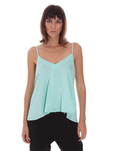Top en soie vert d'eau chemisier sans manche femme taille 34 par Jijil