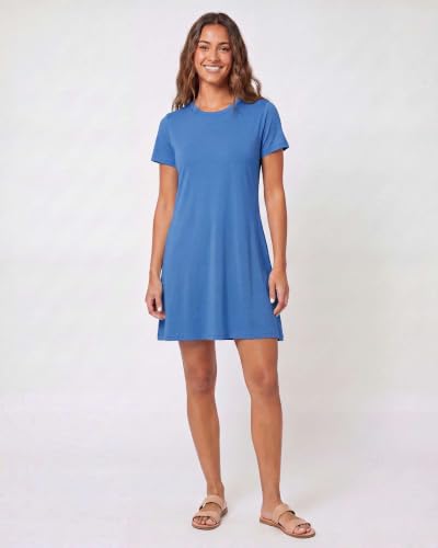 Image of Real Essentials 3 Pack: Women's Short Sleeve T Shirt Dress Swing Loose Casual Lounge Everyday Outfit (Available in Plus)