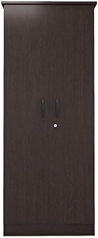 Valtos Sheldon Engineered Wood 2-Door Wardrobe (Matte Finish, Wenge)