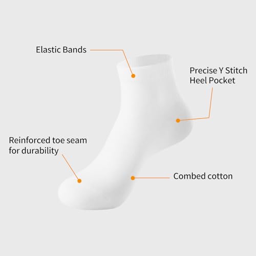 J-BOX Women's Cotton Athletic Socks - Low Cut, Casual, 8/10 pairs4