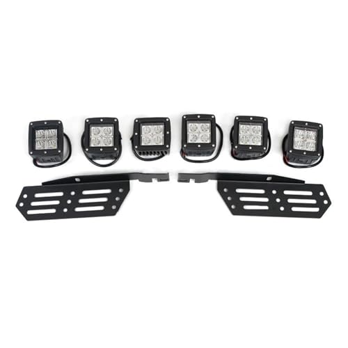 SIMBAE Antiniebla Para Ford Para F150 Para SVT Para Raptor Para Camión 2017-2020 6 Piezas Parachoques Delantero 18W LED Luces Antiniebla Con Juego Soportes Montaje(Spot Beam Set)