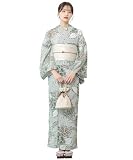 [SOUBIEN] ソウビエン 浴衣 3点 セット floro レディース (浴衣/半幅帯/下駄) Sサイズ 山滴る牡丹×白 ykt10288-obh01413