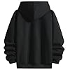 RUIZEHONG Fleece Hoodies for Men High Neck Sweatshirts Casual Loose Fit Lightweight Techwear Pullover Fall Winter Black #1