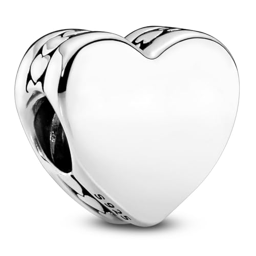Pandora Engravable Heart Charm - Compatible Moments - Gift for Her - Made with Sterling Silver - with Gift Box2