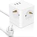 Produktbild Steckdosenleiste Würfel USB, LYGDDZ Mehrfachsteckdose 3 Fach Steckdosen mit 2 USB Ladegerät und 1 Typ-C Port, 6-in-1 Steckdosenadapter Cube überspannungsschutz für zu Hause, Büro, Reisen 1.5m Kabel