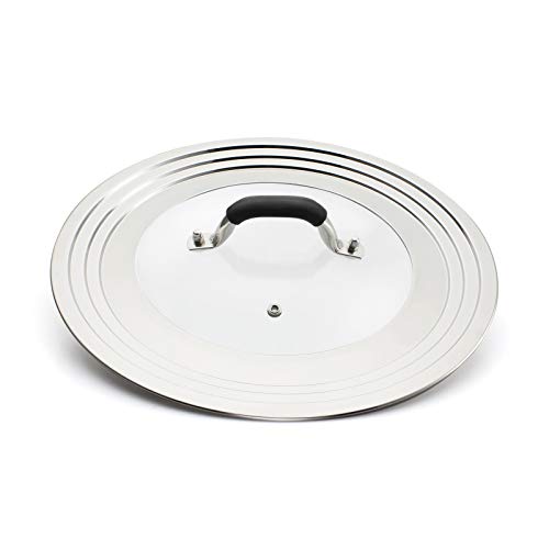 HOMVIDA 15 inch Large Universal Lid for 11-15" Pans Pots, Stainless Steel Pan Lid Cover for 11 12 13 14 15 In Cast Iron Skillets Frying Pans Woks by HOMVIDA - Image 2