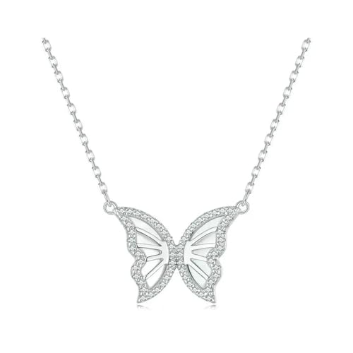 Collier papillon argent 925 pour femme pendentif ras de cou chaîne fine argenté