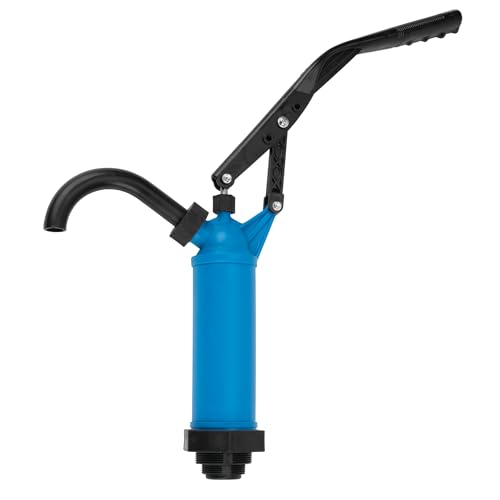 Image of Performance Tool W54268 Blue General Purpose Lever Action Barrel Drum Pump - Fits 5 to 55 Gallon Drums
