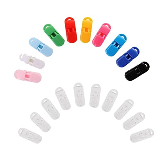 Chupete de plástico de 20 piezas, Clips/Clips de tirantes para Binky/chupete//babero/soporte para juguetes