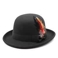 MivBuks Bowler Hut Herren Melone für Damen Zylinder Hut Filzhut Melonenhut Derby Top Hat für Fasching Cosplay Karneval Halloween (DE/NL/SE/PL, Alphanumerisch, L, Schwarz)