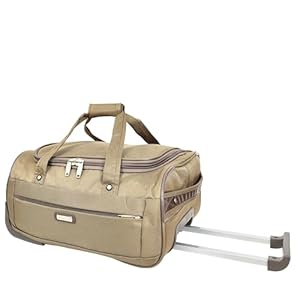 Overnight Wheeled Holdall Travel Duffle Mid Size Bag Weekend Luggage A405 (Beige)