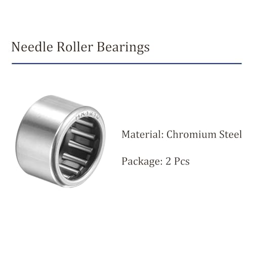 Kozelo 2 Stück HK1210 Nadellager - [12mm Bohrung x 16mm Außendurchmesser x 10mm Breite] Chromstahl mit Käfigmontage für landwirtschaftliche Baumaschinen