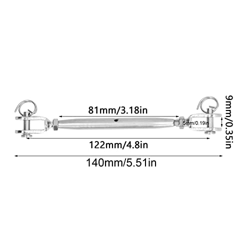 M5 Stainless Steel Cable Railing Kit Turnbuckle Hook and Eye Cable Wire Rope Tensioner miniatura 4