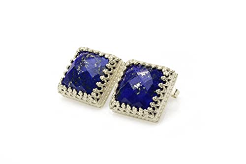 Boucles d'oreilles Lapis Lazuli en argent sterling 925 haut de gamme