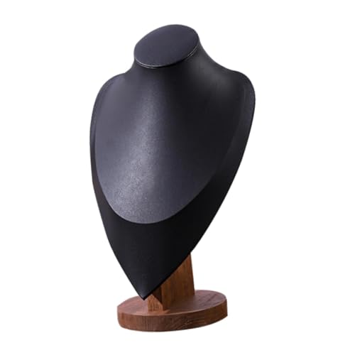 Oshhni Présentoir de Colliers, Buste, Porte-Bijoux, décoration de Maison, Base en Bois élégante pour Femmes, Support de chaîne de Pendentif, Support de, Noir Grand