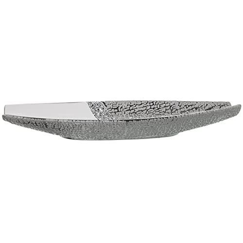 Centro céramique blanc plata brillant 45x16x6cm coupe décorative table - 3