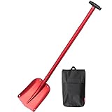 FIELDOOR 軽量 スノースコップ 雪かきスコップ アルミ製 【レッド】 使わない時は4分割収納でコンパクトに 長さ調整 5段階 除雪 泥かき スタック 車載 登山 スノーボード 雪山 コンパクト 防災グッズ