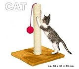 Rascador de sisal con base de madera para gatos - Juguete para mascotas