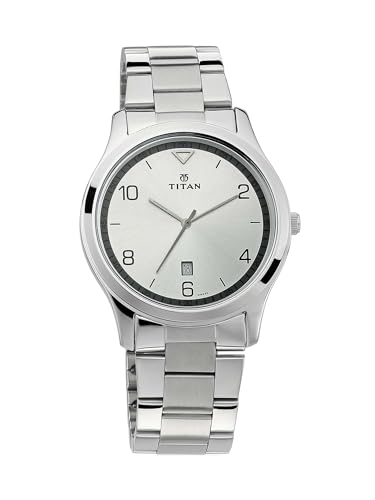 Titan White Dial Analog Watch with Date Function for Men