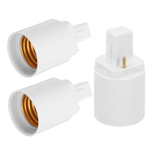 Operitacx Adaptador De Lámpara G24d a E27 De 2 Pines, Convertidor Compatible Bombillas Led, Materiales Seguros y Resistentes, Para Iluminación Oficina y Hogar, Pack De 3 Unidades