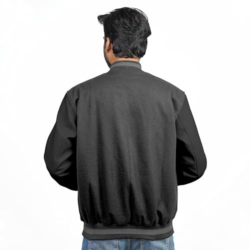 Image of Men's Fashion Varsity Jacket Causal Slim Fit Wool Letterman Baseball Bomber Jackets