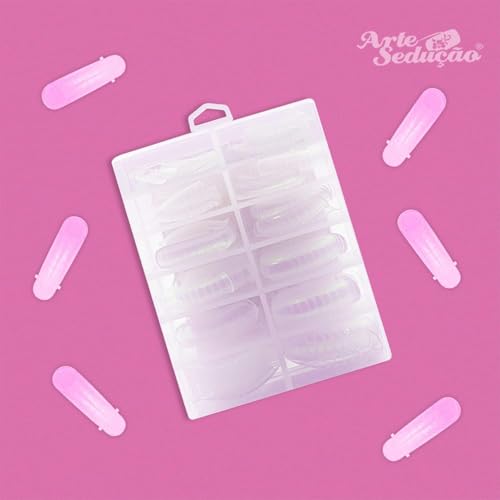 Kit de Manicure Profissional, Lâmpada UV LED, Moldes, Lixas, Caneta Óleo Hidratante, Branco e Rosa