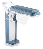 OttLite 13 Watt Magnifier Task Lamp with 2X Magnification and Swivel Base, Dark Blue