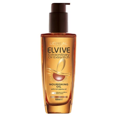 L'Oréal Paris, Hair Oil, Heat Protection, Increases Shine & Softness, Elvive Extraordinary Oil Extra Rich, 100ml