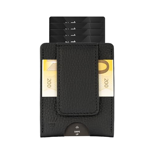 Bodesa Valore Portefeuille fin de qualité supérieure avec compartiment à monnaie - En cuir véritable - Protection RFID - Porte-cartes pour hommes et femmes - Petit portefeuille pour homme et femme,