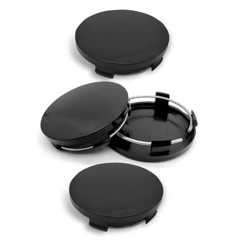 CouTunp 4PCS Car Wheel Center Caps, 60MM/2.36In OD 56MM/2.2In ID Center Hub Cover, ABS Snap-in Vehicle Rim Hub Caps, Rustproof Dustproof Center Cap for Rims, Universal Wheel Hub Decoration (Black)