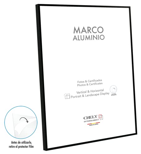 Miniatura 2 de Chely Intermarket 31b2e Marco De Aluminio 60x90cm Negro Mod-214, Estilo Minimalista E Intemporal, Apto Para Enmarcar Diplomas, Titulo, Fotos Universitario Y Poster. 214-60x90-2,35