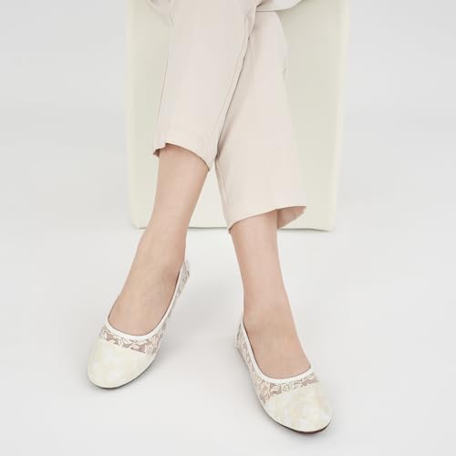 Ballet Flats for Women Shoes: Comfortable Breathable Lace Dressy Flats - Ladies Wedding Flat Casual Work Shoes2