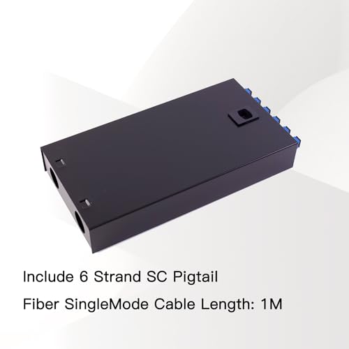 Image of SC SM 6Port Box +Cables Wall Mount Fiber Enclosure with Splicing Module and Loaded 6 Port SC-UPC Singlemode LGX Panel