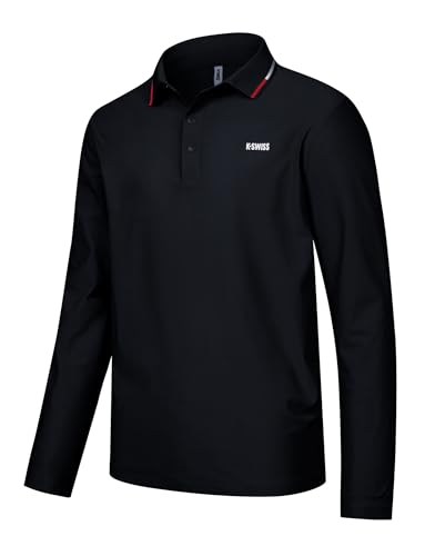 Long Sleeve Polo Golfickers 黒長袖ポロシャツ XXL Amazon.com: K-Swiss Men's Long Sleeve Polo Shirts - Golf Tennis