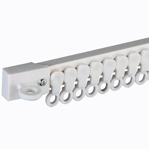 Riel adhesivo para techo contra tabiques caros: carril deslizante blanco de 220 cm 2