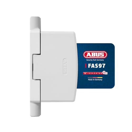ABUS Scharnierseitensicherung FAS97 - schlüssellose Fenstersicherung für die Scharnierseite von Fenster, Terrassentür und Balkontür - Einbruchschutz gegen Aufhebeln - verdeckt montierbar - weiß