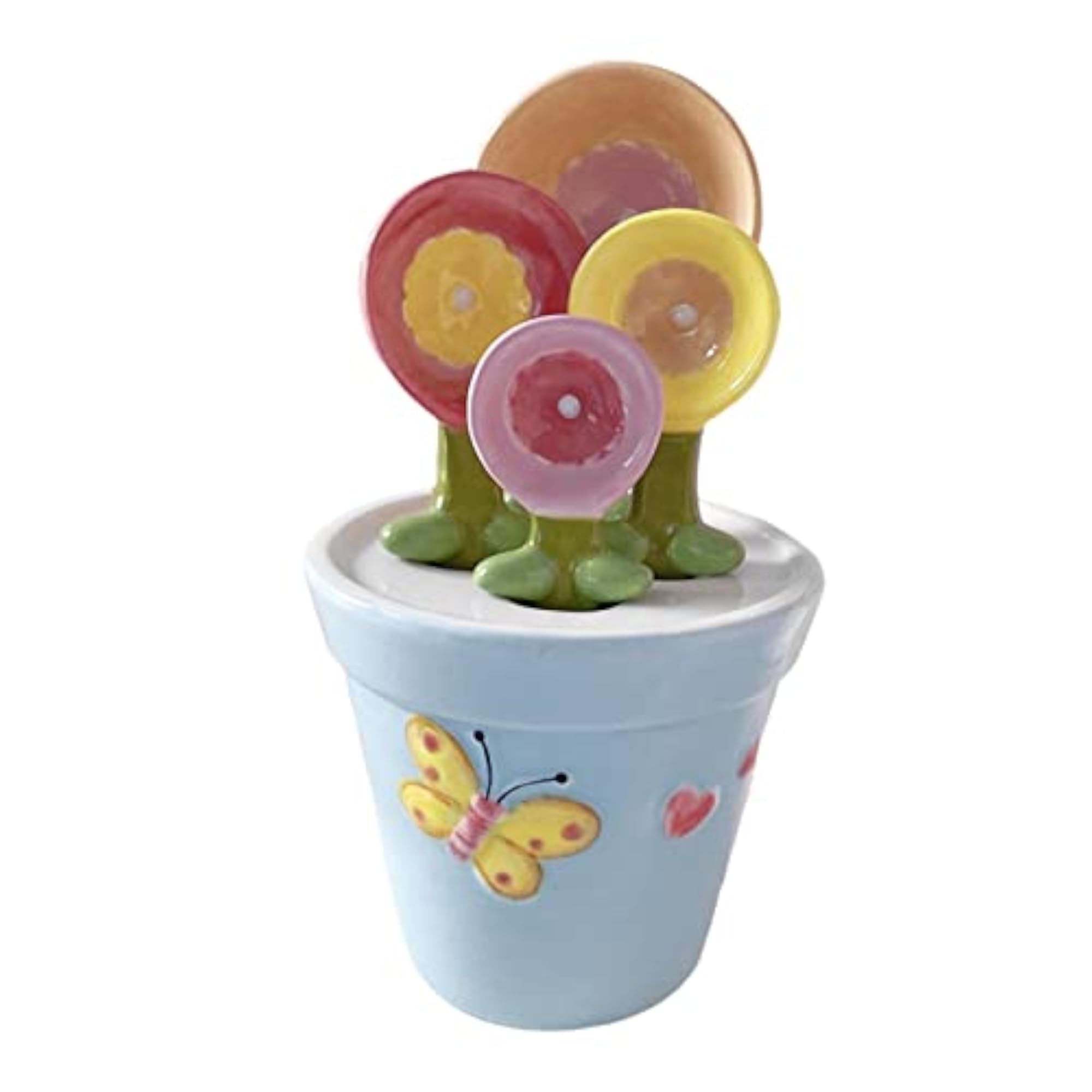 4Pcs Cute Ceramic Measuring Spoon Set with Base