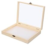 Cabilock Holz Insektenvitrine 26x20cm Schmetterlingsausstellung Insektenpräparat Rahmen mit Transparentem Deckel für Schulprojekte und Sammler