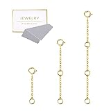 Extensores de collar duraderos chapados en oro de 14 quilates de latón macizo para collar, pulsera, tobillera (1 2 3 pulgadas)