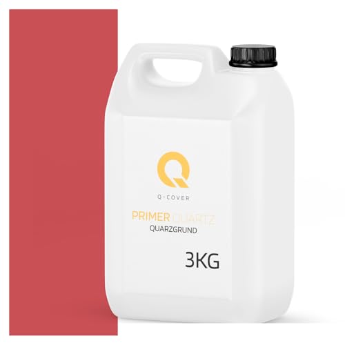 Q-COVER Primer al quarzo Rosa | 3 kg | Fondo aggrappante per intonaco, mosaico e Beton Architekt | Interno & Esterno | Alta adesione, superficie ruvida
