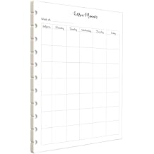 Weekly Lesson Planner for 11 Disc Big Planners Teacher Lesson Plan Inserts Refill Homeschool Planner, 11-Disc Printed Planner for 8.5 x 11 Letter Size 11-Ring Planners