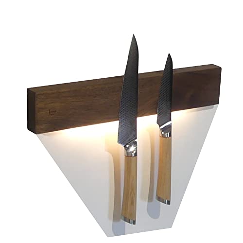 Woodsom Lighted Magnetic Knife Strip, Backlit Led Knife Holder Made In Usa (Walnut, 12 Inches) #TOP11