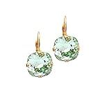 Swarovski Crystal Earrings, Light Mint Green, 12mm Chrysolite, Cushion Cut, Select A Finish, Drops...