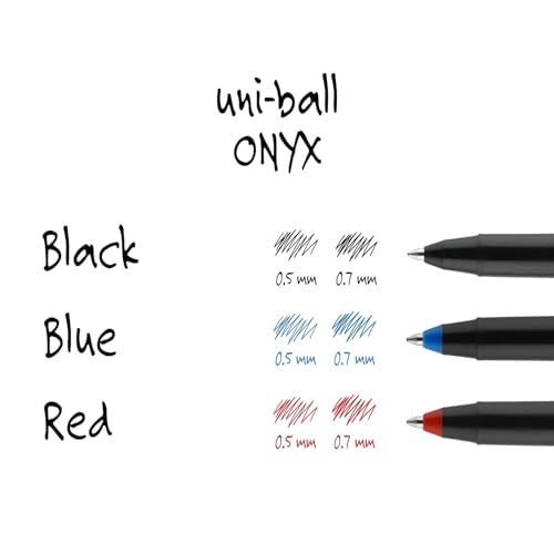 Stylo roller uni-ball Onyx avec pointe fine de precision et encre bleue