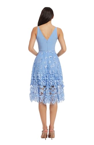 Image of Dress the Population Women's Darleen Sleeveless Plunging Neckline Fit and Flare Midi Dress