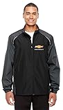 JH DESIGN GROUP Men's Chevrolet Lightweight Nylon Windbreaker Jacket (Black, 2X)