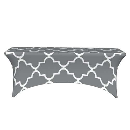 Nappe en élasthanne Quatrefoil grise stretch rectangulaire 1,8 m