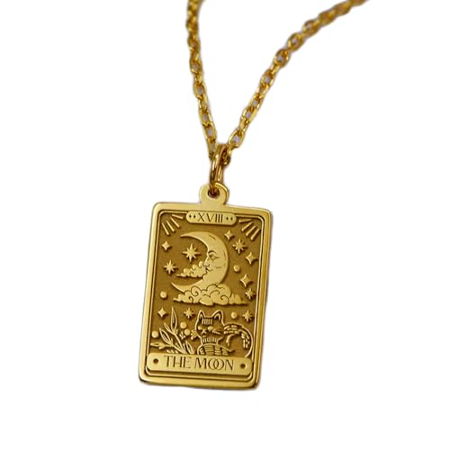 Collar de plata de ley 925 con tarot lunar, el regalo espiritual perfecto